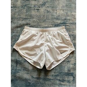 Nike White Embossed Print Brief Lined Athletic Running Shorts Women's Small